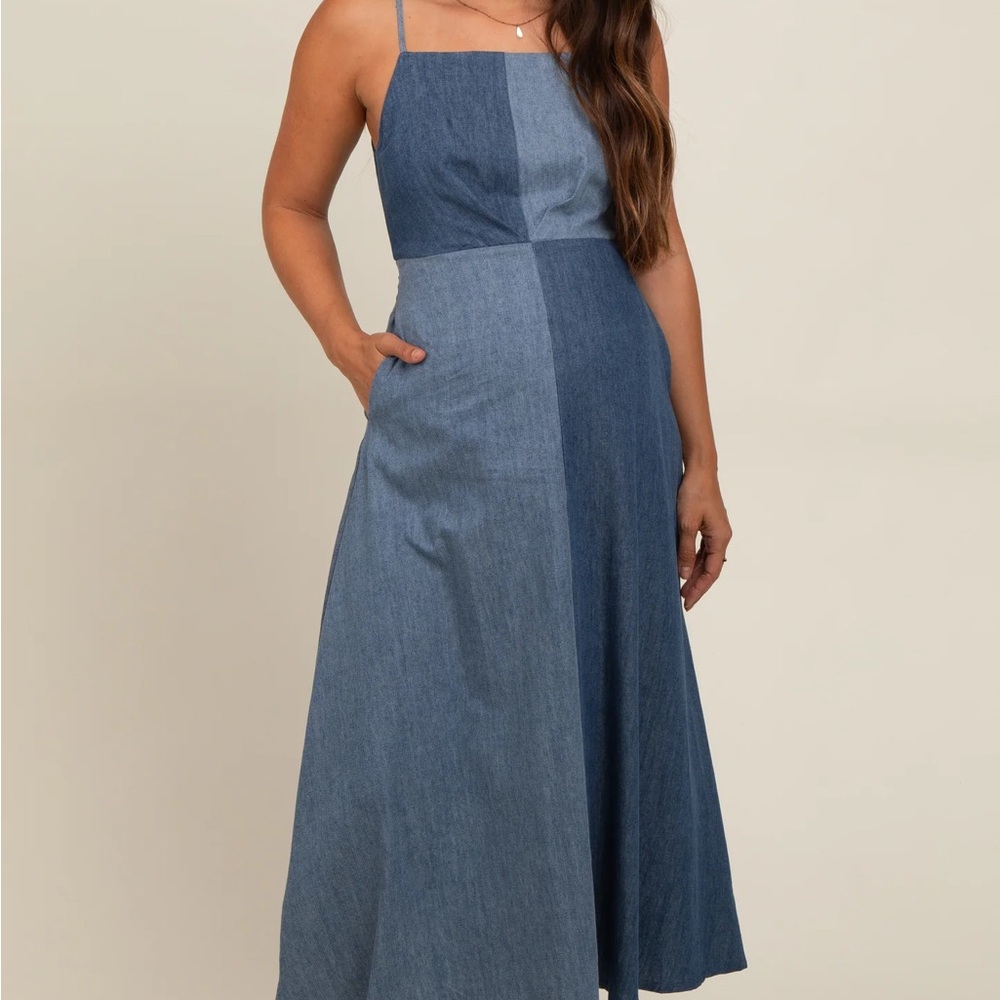 Stylish Blue Denim Maxi Dress